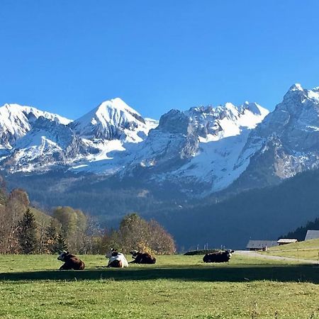 Bel appartement avec vue exceptionnelle Le Grand-Bornand Extérieur photo