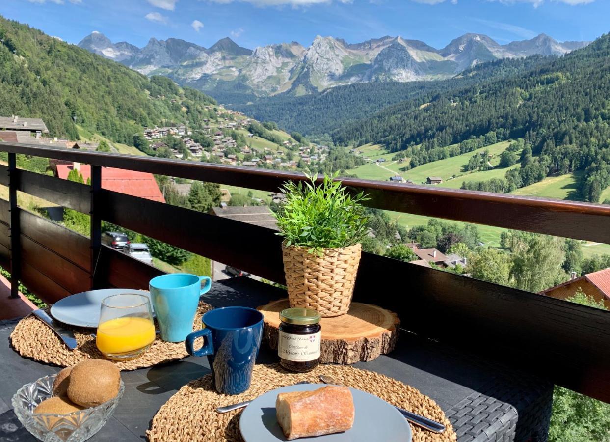 Bel appartement avec vue exceptionnelle Le Grand-Bornand Extérieur photo