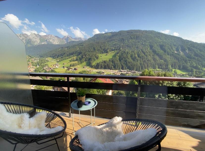 Bel appartement avec vue exceptionnelle Le Grand-Bornand Extérieur photo